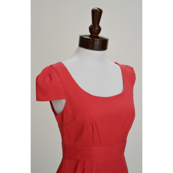NWT Max Cleo Dress Coral Sheath Cotton Size 10 - Picture 6 of 7
